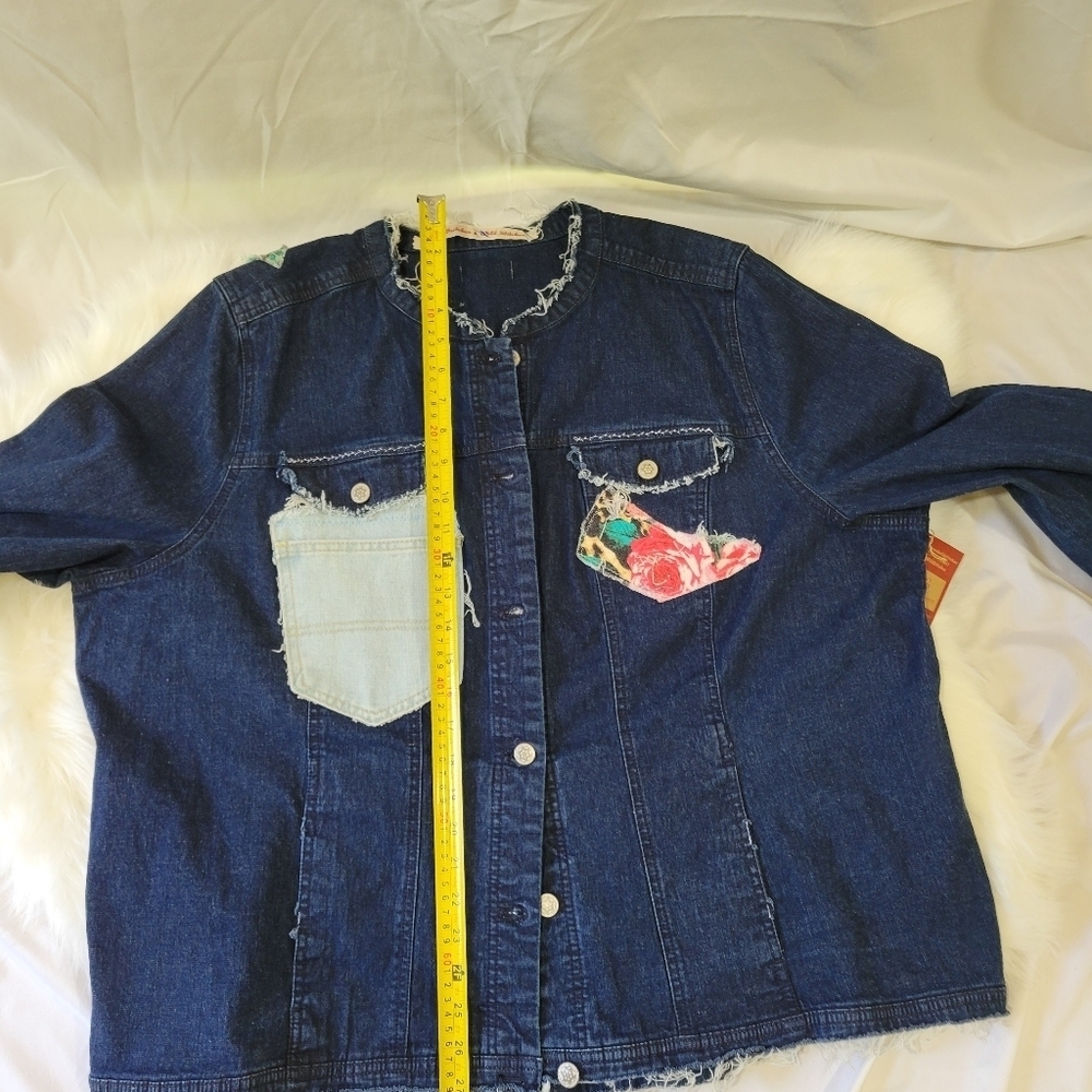 Sassy Britches Women's Denim Jacket with Floral Patch - Picture 12 of 16